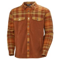 Polarowa koszula z długim rękawem Helly Hansen Lokka. Brązowe koszule Helly Hansen, xl, z aplikacjami, z bawełny, bez kołnierzyka, bez ramiączek. Za 535.00 zł.