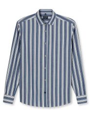 OLYMP Koszula "Casual" - Regular fit - w kolorze biało-niebieskim rozmiar: M. Białe koszule Olymp, m, bez wzorów, z bawełny, bez kołnierzyka, bez ramiączek. Za 122.09 zł.