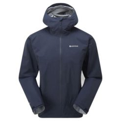 Kurtka przeciwdeszczowa z kapturem Montane Phase Lite. Niebieskie kurtki przeciwdeszczowe Montane, bez wzorów, z kapturem. Za 1,101.99 zł.