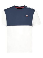Geographical Norway Koszulka "Jalo" w kolorze biało-granatowym rozmiar: XXL. Białe bezrękawniki Geographical Norway, xxl, bez wzorów, z bawełny, bez kołnierzyka, bez ramiączek. Za 57.06 zł.