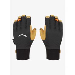 Rękawiczki softshell Salewa Ortles DST/AM Gloves. Czarne rękawiczki Salewa, bez wzorów, z softshellu. W wyprzedaży za 389.70 zł.