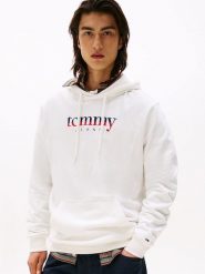 TOMMY JEANS Bluza w kolorze białym rozmiar: XL. Białe bluzy Tommy Jeans, xl, bez wzorów, z bawełny, z kapturem. Za 214.95 zł.