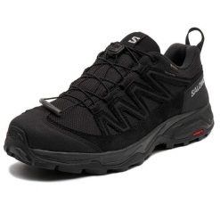 Buty do biegania męskie Salomon X Ward Leather Mid Gtx. Czarne buty do biegania Salomon, bez wzorów, z gore-texu, bez zapięcia. Za 586.00 zł.