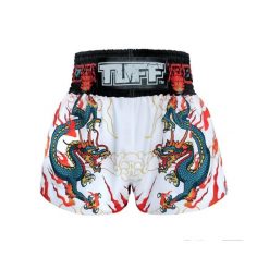 Spodenki treningowe TUFF Green Dragon. Białe krótkie spodenki sportowe TUFF, bez wzorów, sportowe. Za 149.00 zł.
