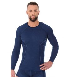 Koszulka wełniana z długim rękawem męska Brubeck ACTIVE WOOL. Szare bielizna termoaktywna Brubeck, l, bez wzorów, z materiału, bez ramiączek, rowerowe. Za 232.00 zł.