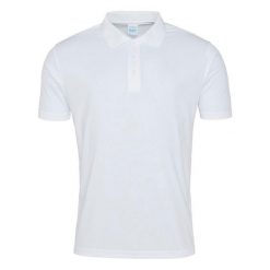 Męska Gładka Koszulka Polo. Białe koszulki polo sportowe JUST COOL, m, bez wzorów, bez kołnierzyka, bez ramiączek. Za 65.99 zł.