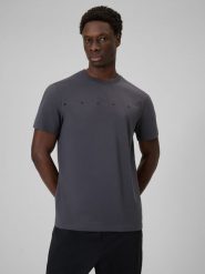 4F T-shirt regular z nadrukiem męski - szary 3XL. Szare t-shirty 4F, m, bez wzorów, z dzianiny, bez kołnierzyka, bez ramiączek. Za 59.99 zł.