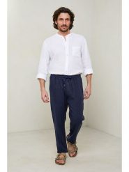 Lin Passion Spodnie w kolorze granatowym rozmiar: XL/XXL. Niebieskie spodnie materiałowe Lin Passion, na co dzień, xl, bez wzorów, z bawełny. Za 137.10 zł.