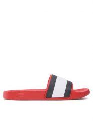 Tommy Hilfiger Klapki Rubber Th Flag Pool Slide FM0FM04263 Czerwony. Czerwone klapki Tommy Hilfiger, z tworzywa sztucznego. Za 109.99 zł.