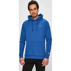 Tommy Jeans - Bluza. Niebieskie bluzy z kapturem Tommy Jeans, l, bez wzorów, z bawełny, z kapturem. W wyprzedaży za 269.90 zł.
