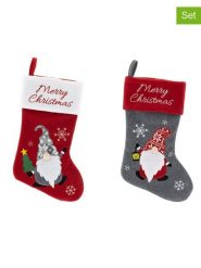 Hollybell Skarpety świąteczne (2 szt.) w kolorze szaro-czerwonym rozmiar: onesize. Czerwone skarpety Hollybell, bez wzorów, z materiału. Za 39.21 zł.