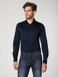 Rage Age Koszula Mercury Granatowy Slim Fit. Niebieskie koszule Rage Age, m, bez wzorów, z bawełny, bez kołnierzyka, bez ramiączek. Za 129.99 zł.