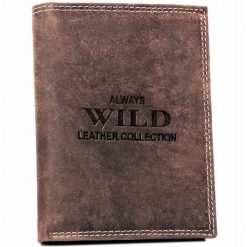 Portfel skórzany Always Wild N4-CHM-BL brązowy. Brązowe portfele Always Wild, bez wzorów, z nubiku. Za 44.99 zł.
