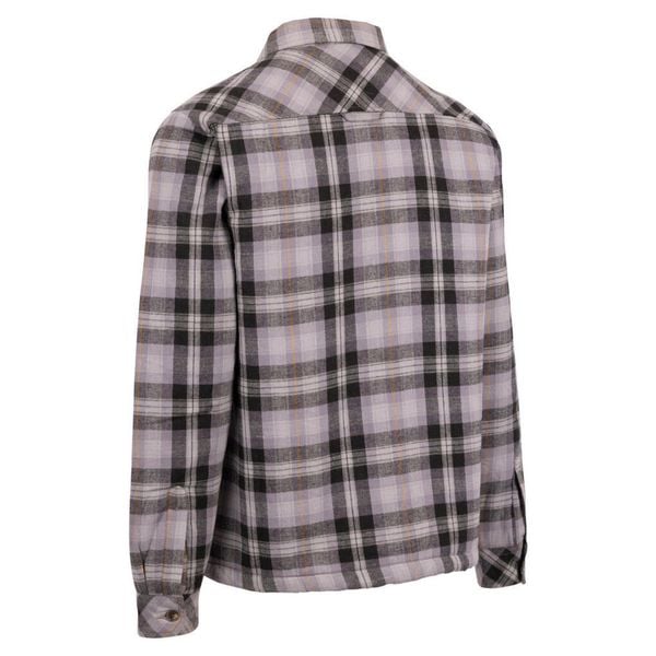 Trespass Danehill - Męska koszula z podszewką Sherpa w burzową szarą kratkę. Szare koszule Trespass, na zimę, m, bez wzorów, bez kołnierzyka, bez ramiączek. Za 303.99 zł.