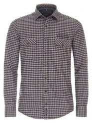 CASAMODA Koszula - Casual fit - w kolorze granatowo-jasnobrązowym rozmiar: XL. Brązowe koszule CASAMODA, xl, bez wzorów, z bawełny, bez kołnierzyka, bez ramiączek. Za 86.99 zł.