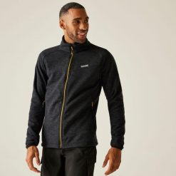 Męski polar turystyczny Rivake z pełnym zamkiem błyskawicznym. Brązowe bluzy z polaru Regatta, m, bez wzorów, z polaru, bez kaptura. Za 244.95 zł.