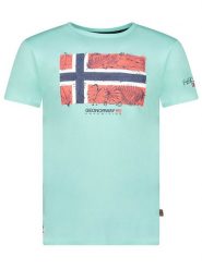 Geographical Norway Koszulka "Jpalm" w kolorze turkusowym rozmiar: S. Niebieskie bezrękawniki Geographical Norway, s, bez wzorów, z bawełny, bez kołnierzyka, bez ramiączek. Za 61.31 zł.