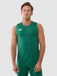 4F Tank top treningowy szybkoschnący męski - zielony 3XL. Zielone t-shirty 4F, m, bez wzorów, z dzianiny, bez kołnierzyka, bez ramiączek. Za 119.99 zł.