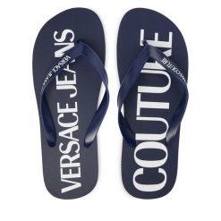 Japonki Versace Jeans Couture. Niebieskie japonki Versace Jeans Couture, bez wzorów, z jeansu. Za 249.99 zł.