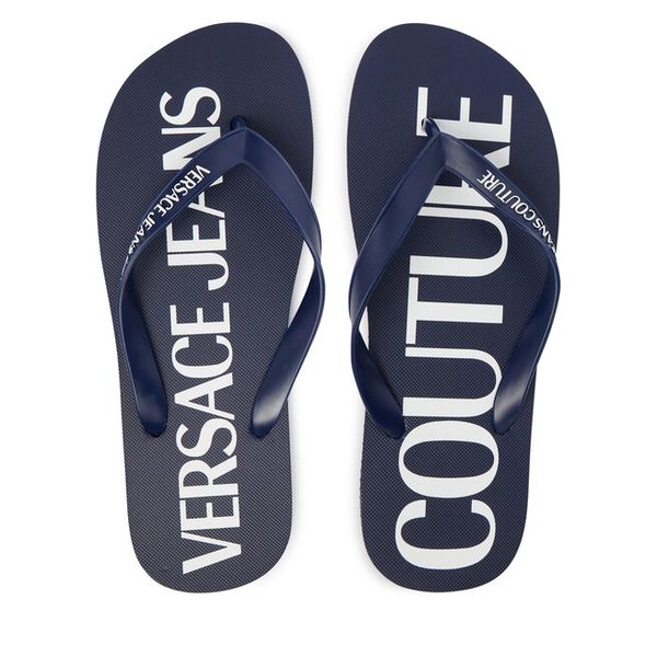 Japonki Versace Jeans Couture. Niebieskie japonki Versace Jeans Couture, bez wzorów, z jeansu. Za 249.99 zł.