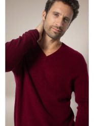 Perfect Cashmere Kaszmirowy sweter "Alexander" w kolorze bordowym rozmiar: L. Czerwone swetry nierozpinane Perfect Cashmere, l, bez wzorów, z kaszmiru, bez kołnierzyka, bez ramiączek. Za 256.54 zł.