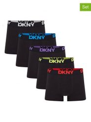 DKNY Bokserki (5 par) w kolorze czarnym rozmiar: XL. Czarne bokserki DKNY, xl, bez wzorów. Za 98.95 zł.