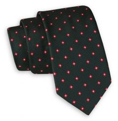Ciemny Zielony Elegancki Krawat -Angelo di Monti- 6 cm, Męski, w Czerwono-Biały Geometryczny Wzór. Czerwone krawaty i muchy Angelo di Monti, bez wzorów. Za 45.00 zł.