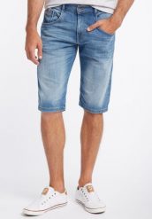 SPODENKI MĘSKIE MUSTANG Hampton Bermuda DENIM BLUE 1005648 5000 213. Niebieskie szorty Mustang, m, bez wzorów, z denimu. Za 169.99 zł.