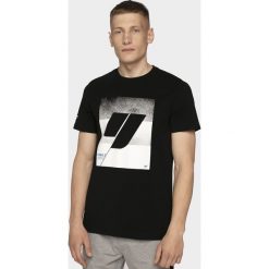 T-shirt męski TSM205 - głęboka czerń. T-shirty 4F, m, bez wzorów, bez kołnierzyka, bez ramiączek. Za 59.99 zł.