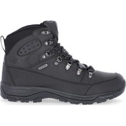 Skórzane botki turystyczne "Thorburn" w kolorze czarnym. Czarne buty trekkingowe Trespass Men, bez wzorów, bez zapięcia. W wyprzedaży za 276.95 zł.
