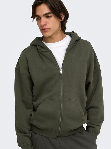 ONLY & SONS Bluza w kolorze khaki rozmiar: XXL. Brązowe bluzy Only & Sons, xxl, bez wzorów, z bawełny, bez kaptura. Za 124.95 zł.