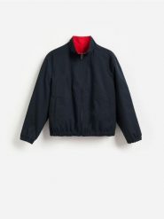 Dwustronna kurtka bomberka - granatowy. Niebieskie kurtki Reserved, l, bez wzorów, z tkaniny, bez kaptura. Za 259.99 zł.