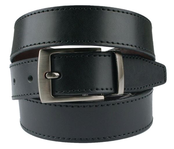 Elegancki Pasek Dwustronny do Spodni, Czarno-Brązowy, Męski, Skórzany -ZET. Brązowe paski Zet, bez wzorów, ze skóry, eleganckie. Za 89.00 zł.