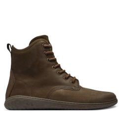 Kozaki Vivo Barefoot. Brązowe kozaki Vivo Barefoot, bez wzorów, bez obcasa, bez zapięcia. Za 789.99 zł.