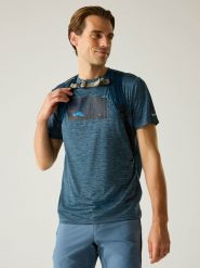 Regatta Koszulka funkcyjna "Fingal" w kolorze niebieskim rozmiar: XXL. Niebieskie t-shirty sportowe Regatta, bez wzorów, z materiału, bez ramiączek, outdoorowe. Za 52.42 zł.