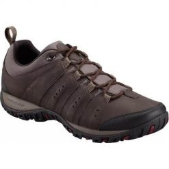 Buty trekkingowe męskie Columbia Woodburn II. Brązowe trekkingi Columbia, bez wzorów, z materiału, bez zapięcia. Za 481.00 zł.
