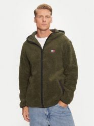 Tommy Jeans Kurtka przejściowa Teddy DM0DM19224 Zielony Regular Fit. Zielone kurtki Tommy Jeans, m, bez wzorów, z jeansu, bez kaptura. Za 569.99 zł.