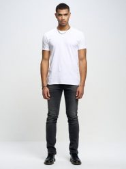 Koszulka męska bawełniana biała Basic 101. Białe t-shirty BIG STAR, l, bez wzorów, z bawełny, bez kołnierzyka, bez ramiączek. Za 99.99 zł.