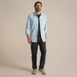 Koszula męska Craghoppers NosiLife Adventure Long Sleeved Shirt III. Niebieskie koszule Craghoppers, m, bez wzorów, bez kołnierzyka, bez ramiączek. Za 399.99 zł.