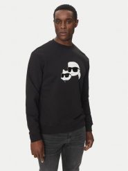 KARL LAGERFELD Bluza 705063 552941 Czarny Regular Fit. Czarne bluzy KARL LAGERFELD, m, bez wzorów, z bawełny, bez kaptura. Za 449.99 zł.