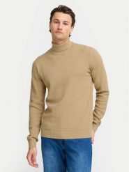 Blend Golf 20717258 Beżowy Regular Fit. Brązowe golfy Blend, m, bez wzorów, z bawełny, bez kołnierzyka, bez ramiączek. Za 89.99 zł.