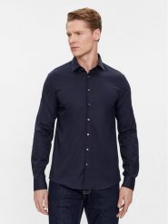 Calvin Klein Koszula K10K108426 Granatowy Slim Fit. Niebieskie koszule CALVIN KLEIN, m, bez wzorów, z bawełny, bez kołnierzyka, bez ramiączek. Za 299.99 zł.