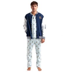 Ciepła kurtka Disney Mickey New York. Niebieskie kurtki Disney, l, bez wzorów, z bawełny, bez kaptura. Za 219.50 zł.
