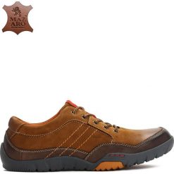 Camelowe Skórzane Półbuty Corel. Botki sznurowane marki Born2be. Za 139.99 zł.