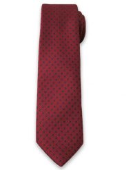 Stylowy Krawat Męski w Granatowe Groszki, Kropki - 6 cm - Alties, Bordowy. Czerwone krawaty i muchy Alties, bez wzorów, z tkaniny. Za 49.00 zł.