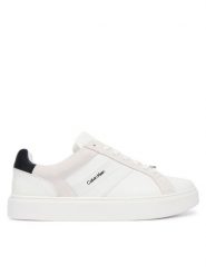 Calvin Klein Sneakersy Classic Cupsole Laceup Tape Lth YM0YM01430 Biały. Białe buty sportowe casual CALVIN KLEIN, bez wzorów, ze skóry, bez zapięcia. Za 419.99 zł.