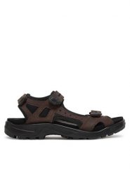 ECCO Sandały 06956458290 Brązowy. Brązowe sandały ecco, z nubiku, bez zapięcia. Za 459.99 zł.