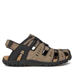 Sandały Geox. Brązowe sandały Geox, bez zapięcia. Za 249.99 zł.