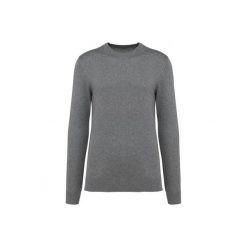 Sweter z okrągłym dekoltem z Suprimy Kariban Premium. Szare swetry nierozpinane KARIBAN, m, bez wzorów, z bawełny, bez kołnierzyka, bez ramiączek. Za 232.50 zł.