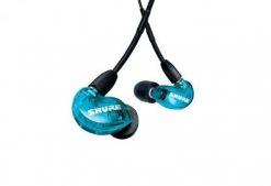 Shure SE215DYBL+UNI-EFS - Słuchawki douszne AONIC215 z pojedynczym przetwornikiem i kablem 3.5mm (niebieskie). Niebieskie słuchawki douszne Shure. Za 524.99 zł.